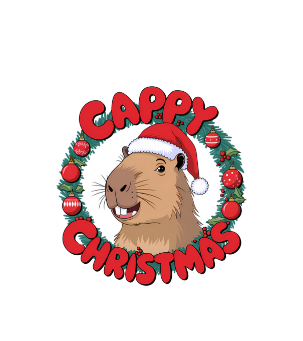 Cappy Christmas 1 model alb pe tricou