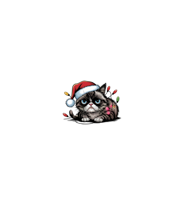 Christmas Spirit Grumpy Cat Negru model negru pe tricou