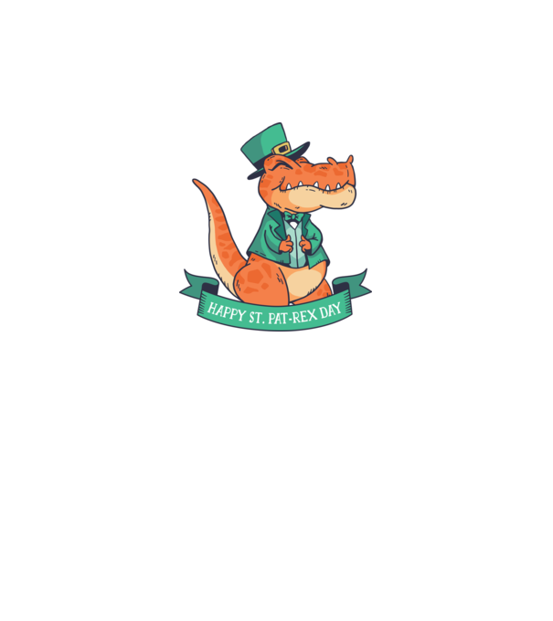 Dinozaur Sfântul Patrick model gri pe tricou