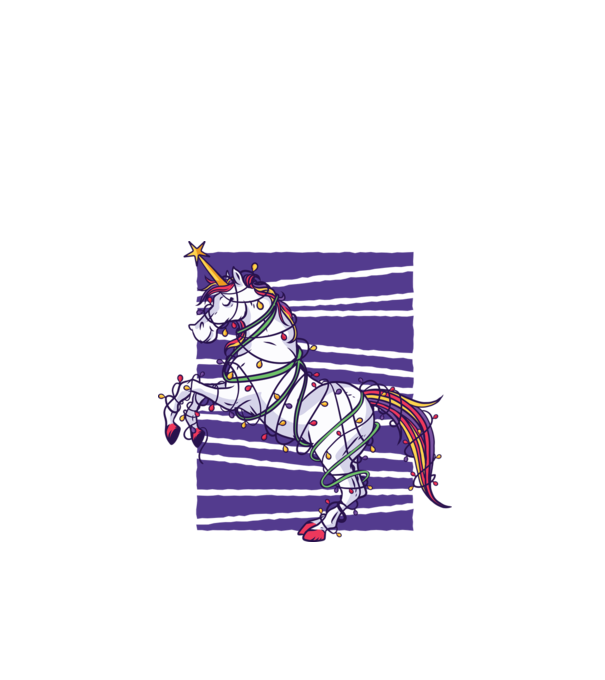 Unicorn pom de Crăciun model alb pe tricou