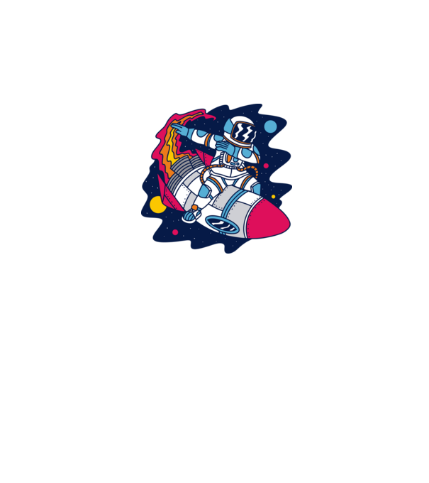Astronaut DAB model roz pe tricou