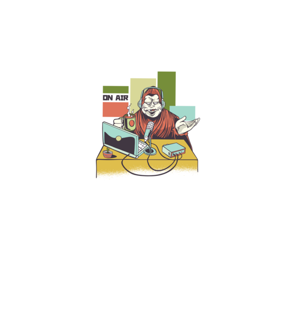 Yeti cu Radio model alb pe tricou