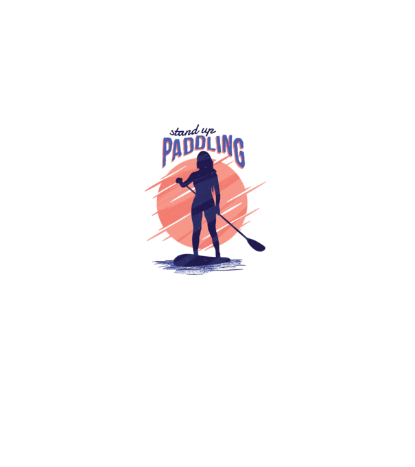 Tricou SUP Stand Up Paddle model alb pe tricou