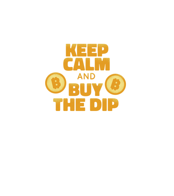 Keep calm and buy the dip Bitcoin model turcoaz pe tricou