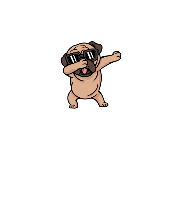 Pug DAB model gri pe tricou
