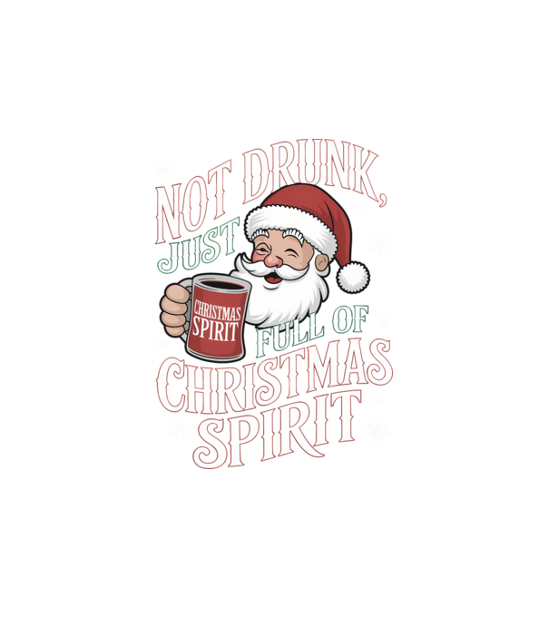 Christmas Spirit Santa model alb pe tricou