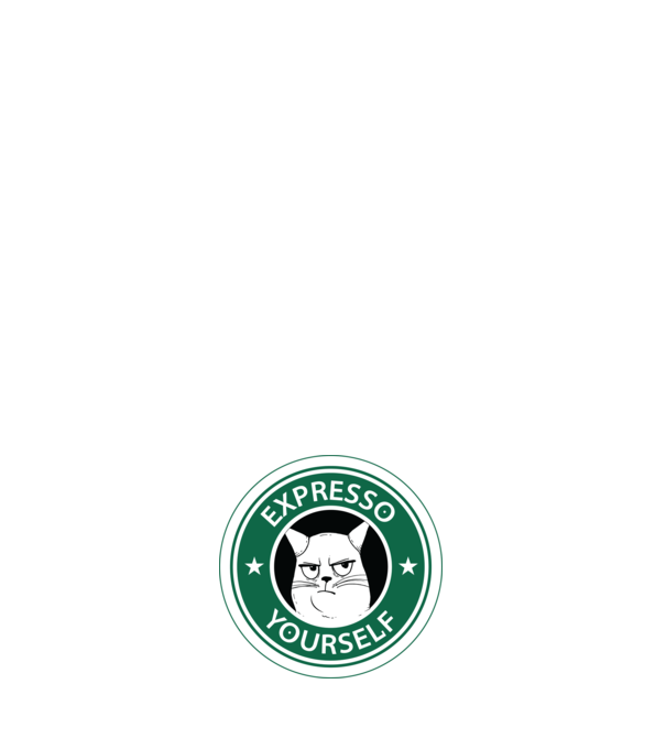 Expresso Yourself tricou Pisică cu cafea model negru pe tricou