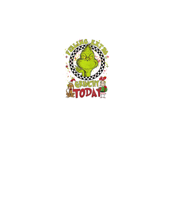 Feeling extra Grinchy today - Grinch model alb pe tricou