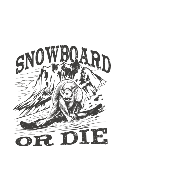 Maimuță Snowboarder model alb pe tricou