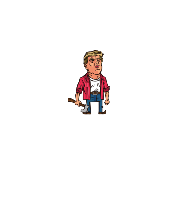 Trump tăietor de lemne model gri pe tricou