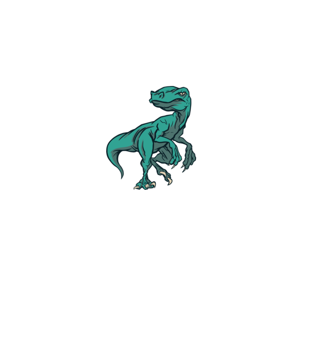 Dinozaur Raptor model alb pe tricou