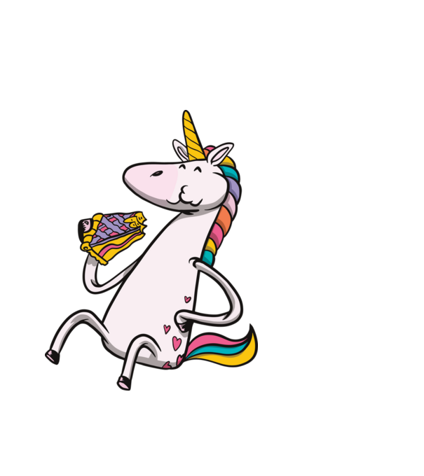 Unicorn cu prăjitură model alb pe tricou