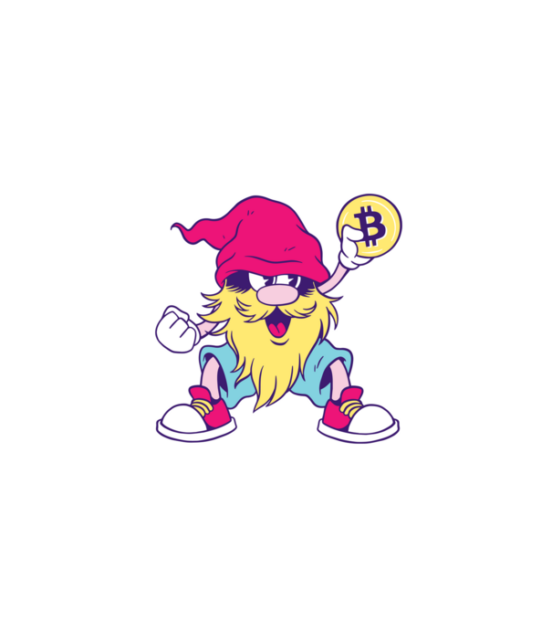 Pitic Bitcoin model albastru închis pe tricou