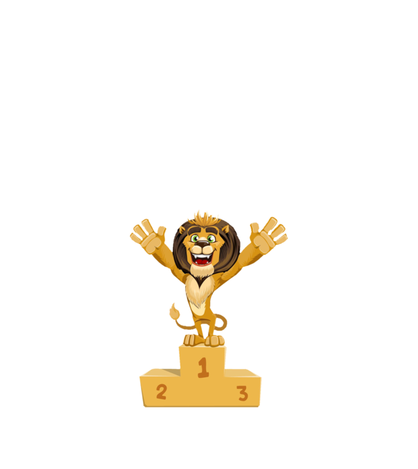 lion champion model alb pe tricou