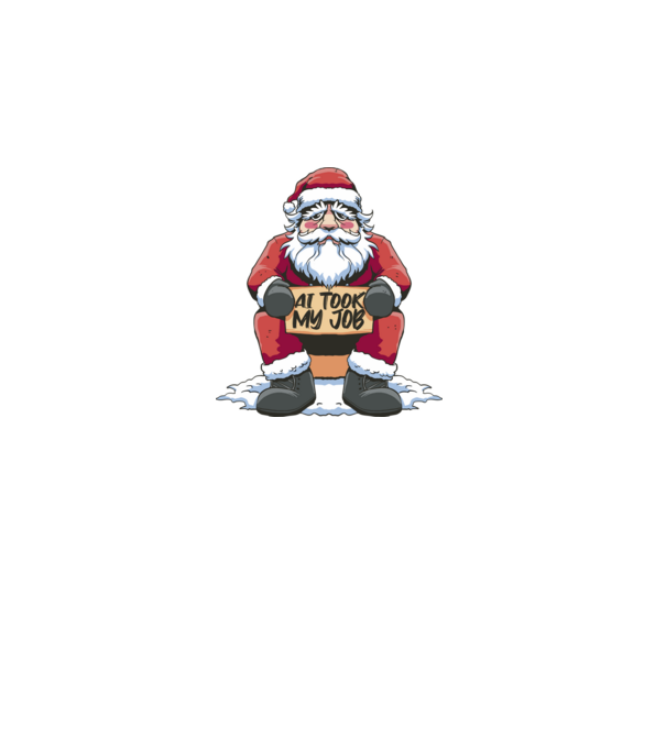 AI took my job Santa model negru pe tricou