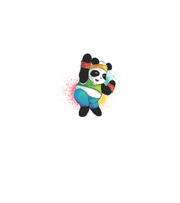 Panda drăguț Zumba model albastru jeanși pe tricou