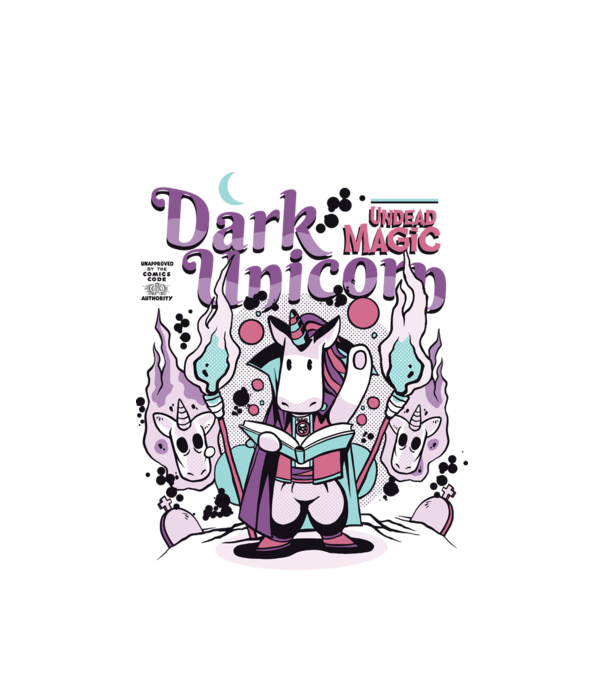 Magie neagră Unicorn model alb pe tricou