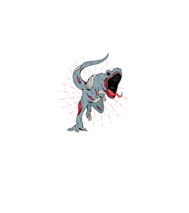 T-rex Zombie model alb pe tricou
