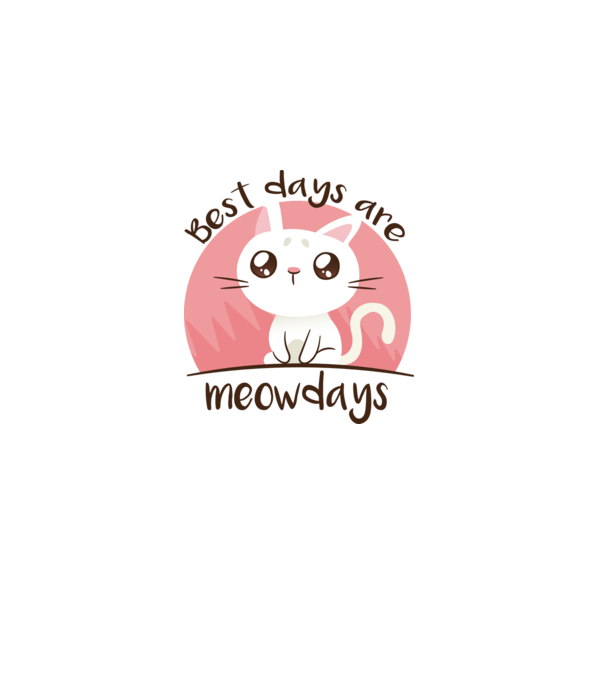 Best days are Meowdays model alb pe tricou