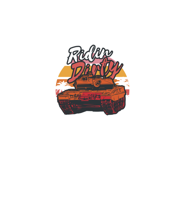 Ridin Dirty tricou cu tanc model negru pe tricou