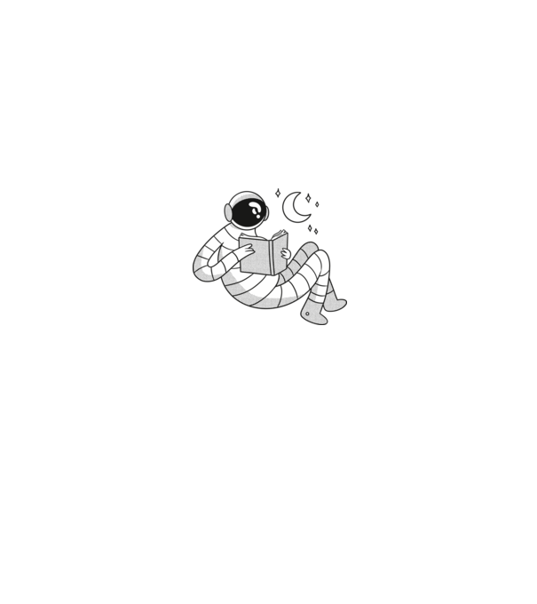 Lectură Astronaut model negru pe tricou