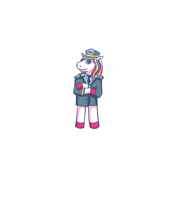 Unicorn Pilot model albastru închis pe tricou