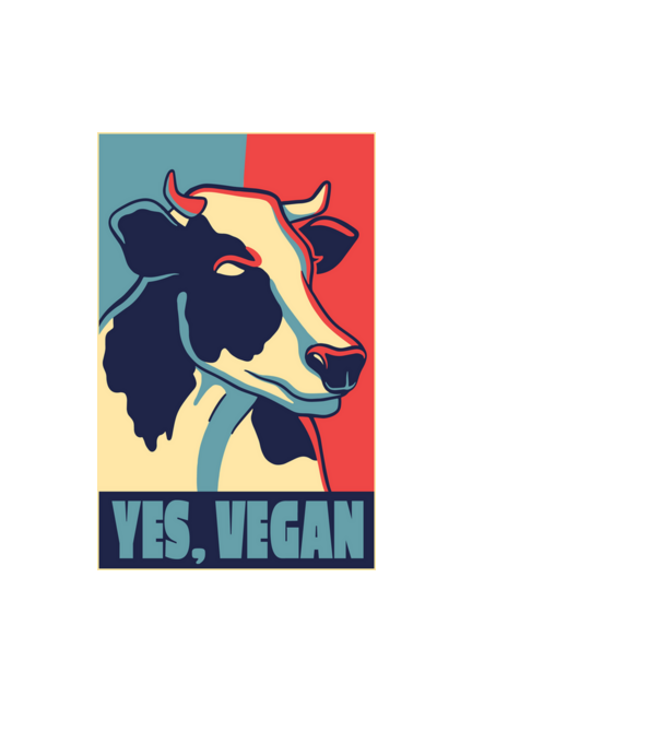 Yes, Vegan model alb pe tricou