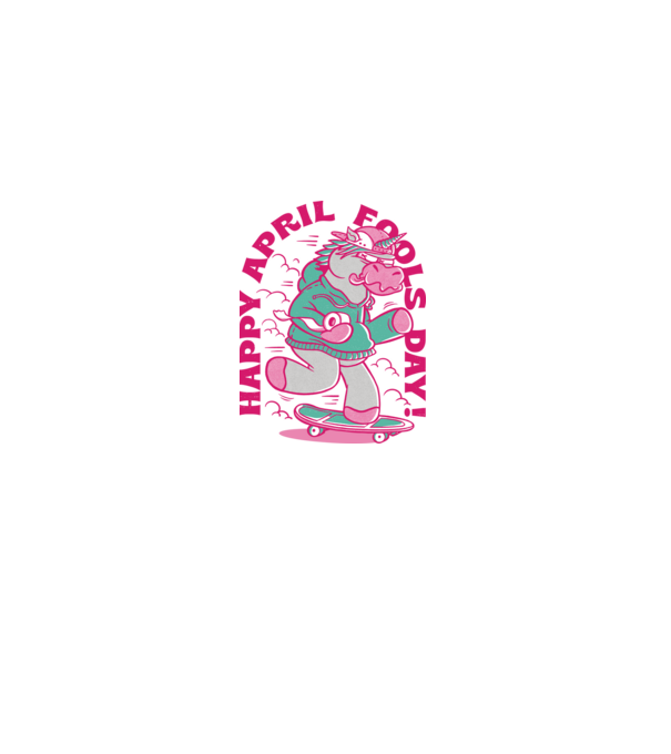 Ziua proștilor Unicorn model negru pe tricou