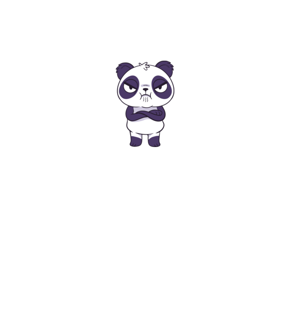 Panda furios model alb pe tricou