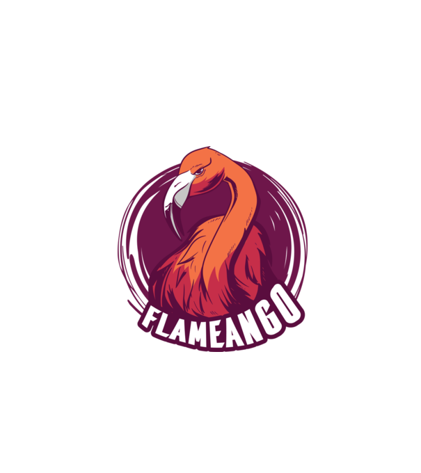 Flamingo model alb pe tricou