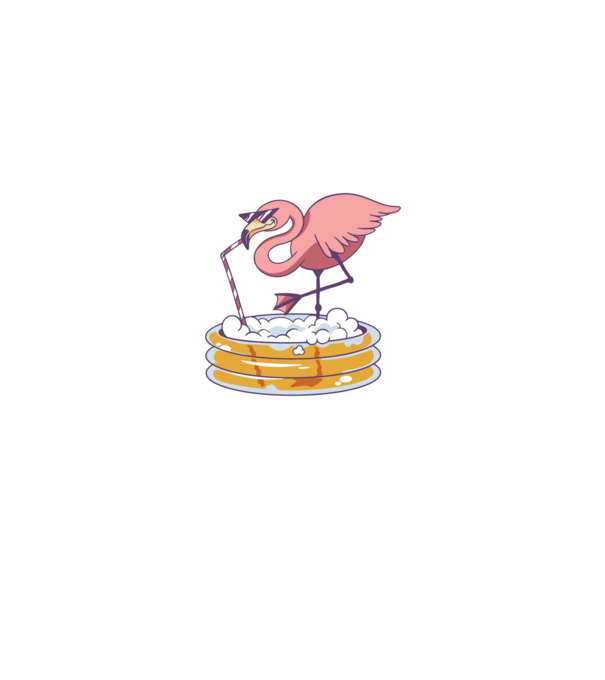 Flamingo cu bere model alb pe tricou