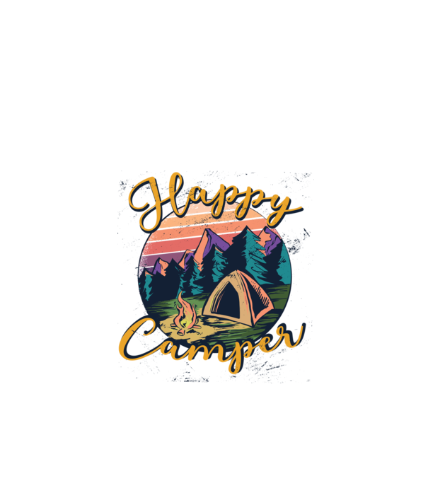 Happy Camper tricou camping model verde de măr pe tricou