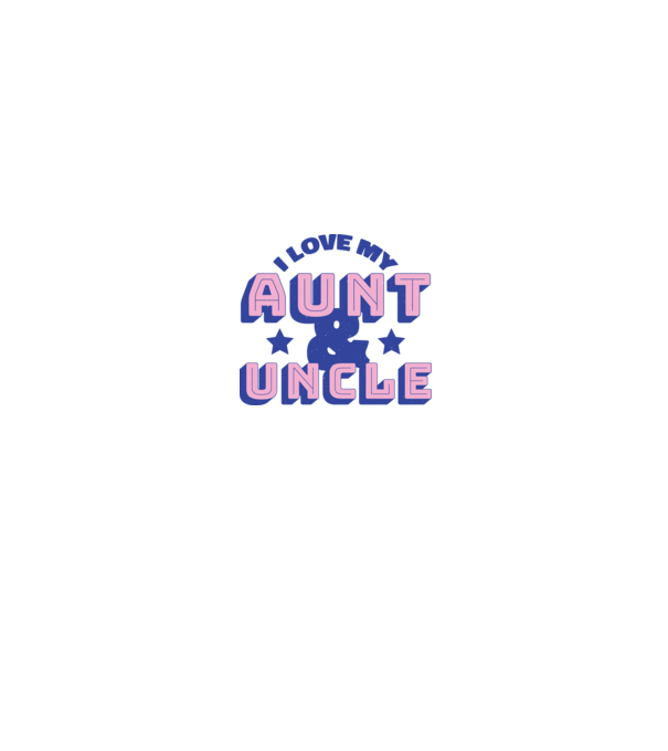 I Love My Aunt & Uncle model alb/roșu pe tricou