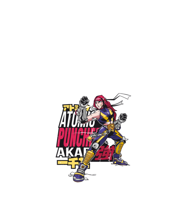 Anime fată Războinic model nisipiu pe tricou