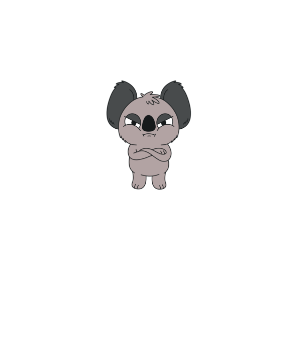 Koala Supărat model gri pe tricou
