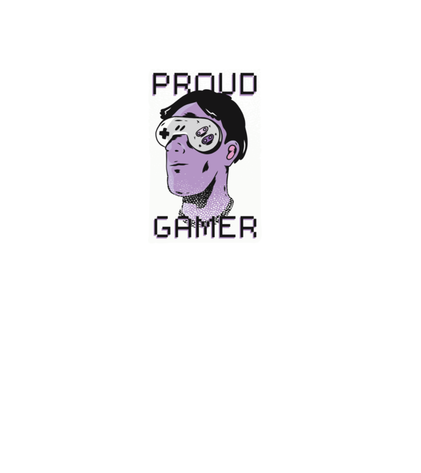 Ochelarii VR Proud Gamer model negru pe tricou