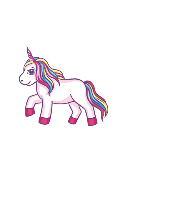 Unicorn drăguț model alb pe tricou