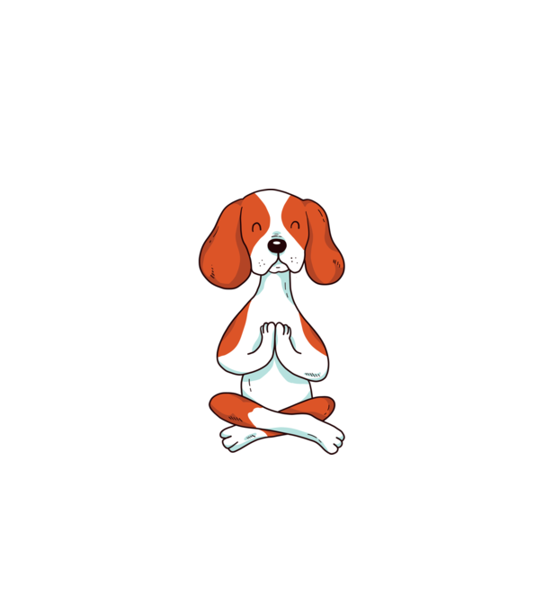 Yoga Drăguț Câine Beagle model negru pe tricou