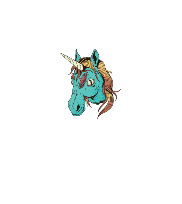 Unicorn Zombie model negru pe tricou