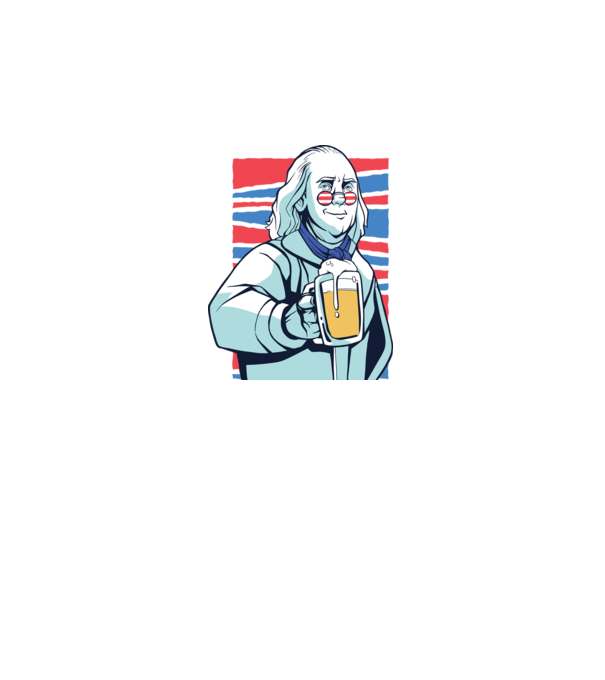 Benjamin Franklin Beer model alb pe tricou