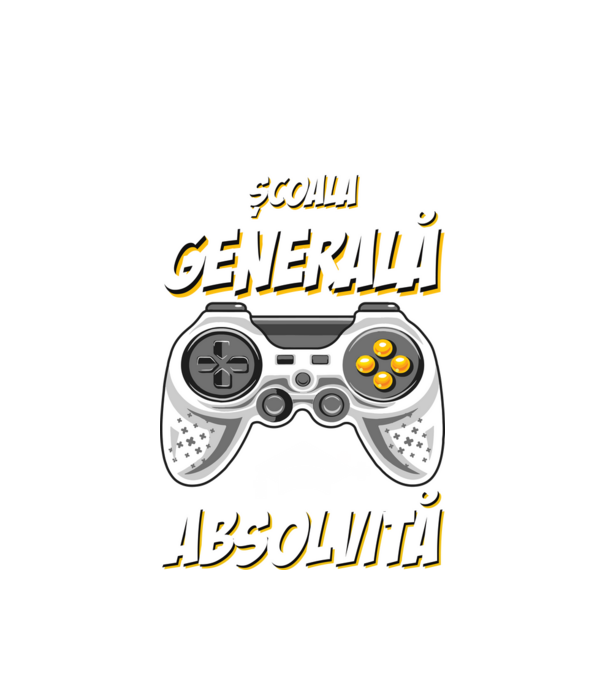 Gameri şcoală școală generală model alb pe tricou