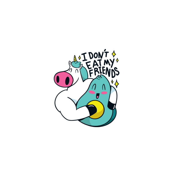 Unicorn Avocado Prietenie model kaki pe tricou