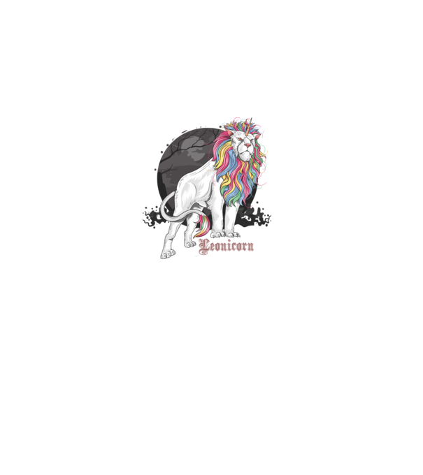 Leonicorn model negru pe tricou
