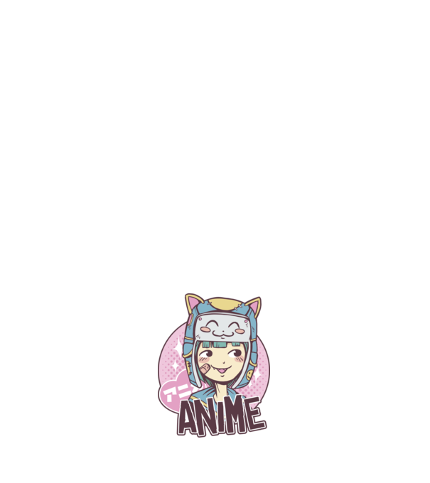 Fată drăguță Anime model negru pe tricou