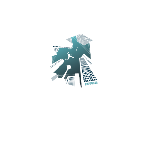 Tricou design Parkour model negru pe tricou