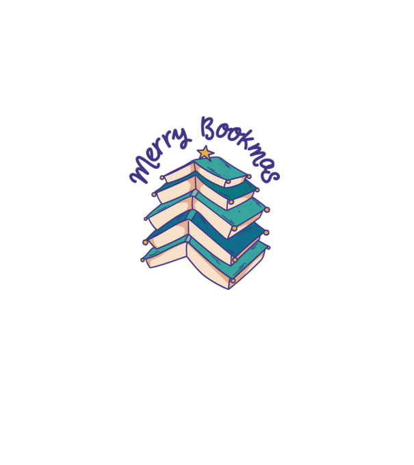Merry Bookmas Crăciun cu cărți model alb pe tricou