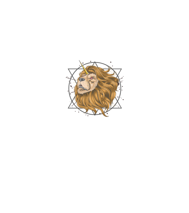 lion unicorn model mentă pe tricou
