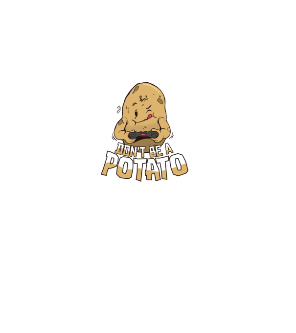 'Don''t be a Potato Gamer' model gri pe tricou