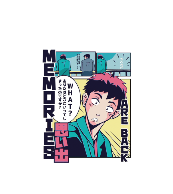 Anime Vaporwave benzi desenate model alb pe tricou