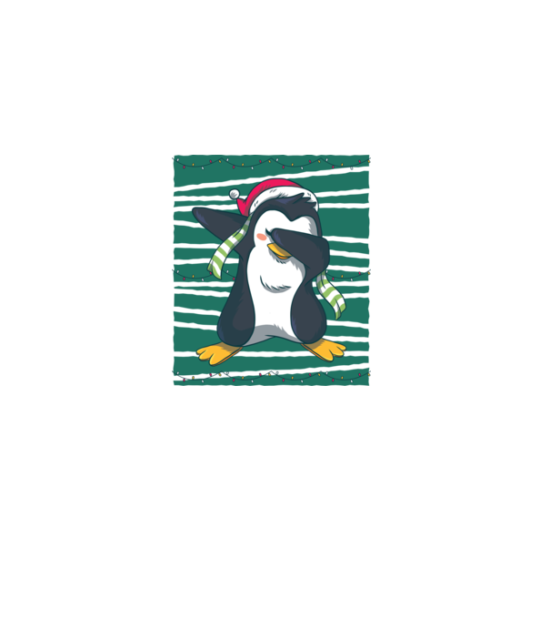 Pinguin DAB Crăciun model alb pe tricou
